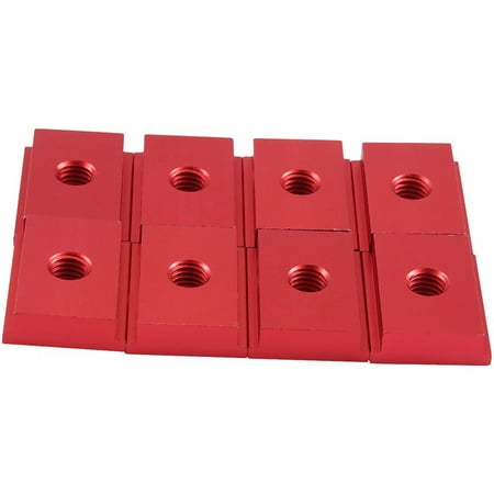 

8 Pieces of M8 T Type Track Slider 30/45 Type Track Clamp Screw Groove Fastener Woodworking Tool Red