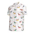thumbnail image 3 of Daiia Dachshund Dog Puppy Pattern Men’s Polo Shirts,Solid Deck Shirt,Classic Fit, Breathable Cotton Polo for Casual and Sport Wear-XX-Large, 3 of 9