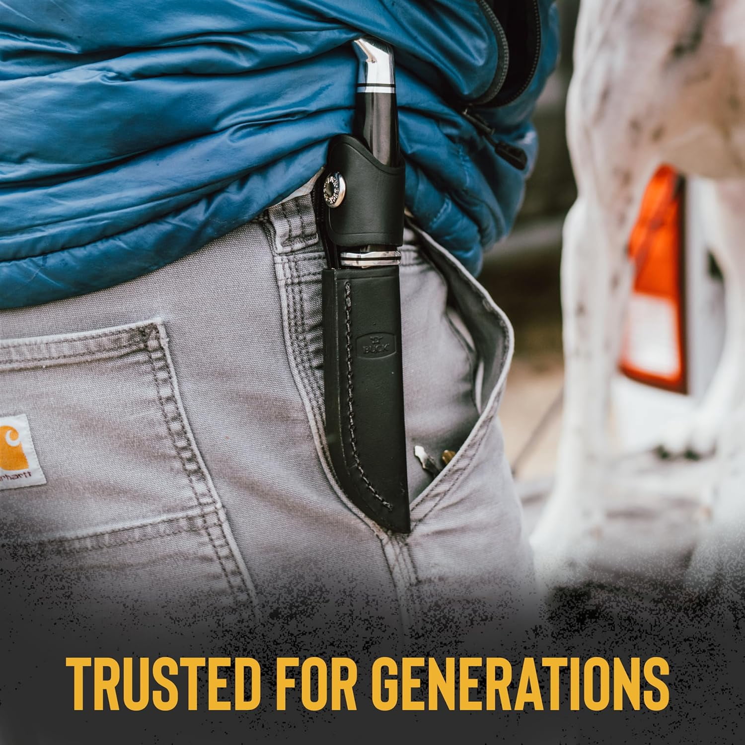 Buck Knives 102 Woodsman Hunting Knife, 4" Fixed Blade, Phenolic Handle, 2.6 oz