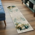 thumbnail image 3 of Vintage Oil Light 2'x6' Runner Rugs for Hallway Kitchen Bedside Non Slip Washable, Spring Flowers Leaves Candles Retro Entryway Rug Runners with Rubber Backing, Long Carpet Runner for Laundry Room, 3 of 8