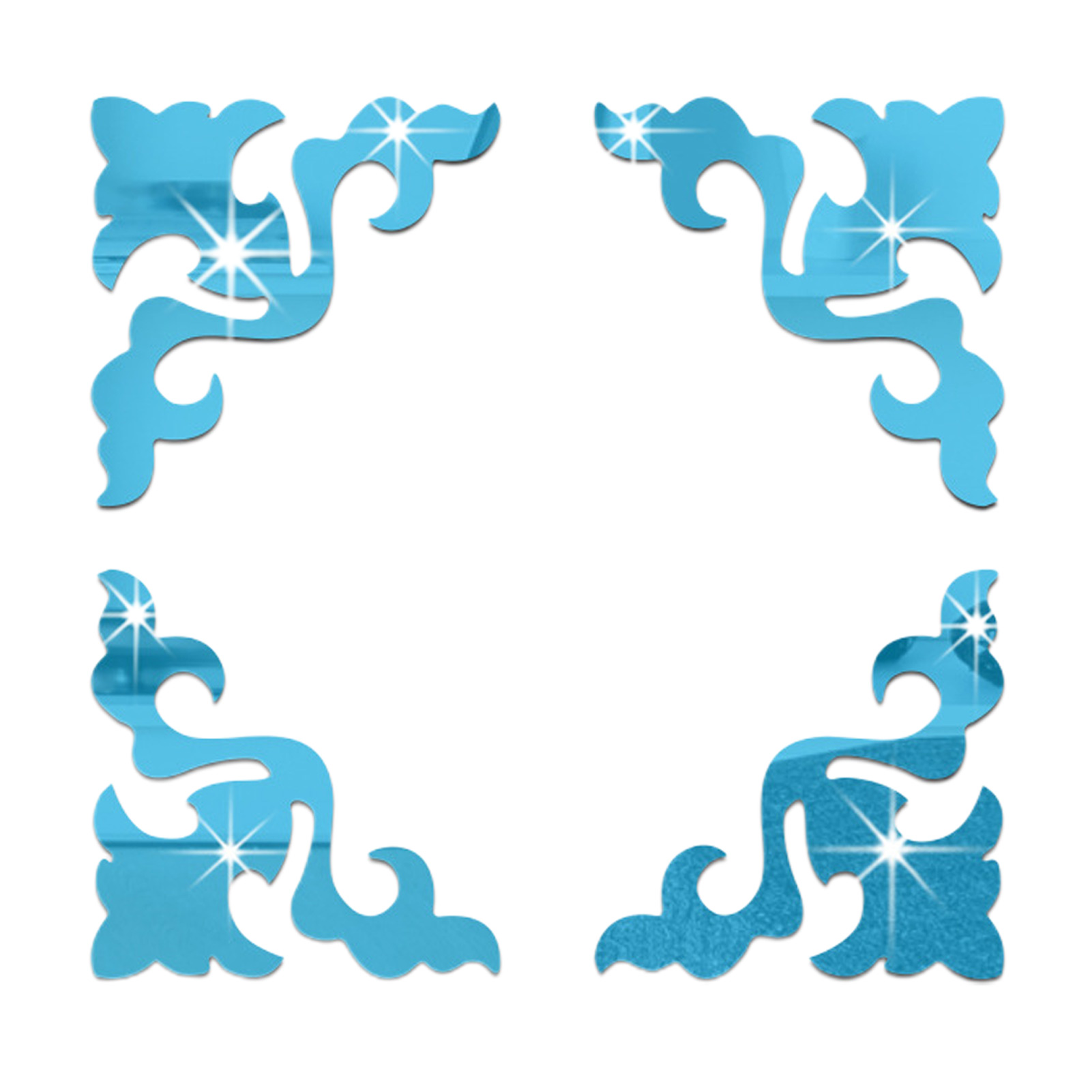 4Pcs Mirror Stickers Smooth Removable Plastic Reflective Surface Mirror