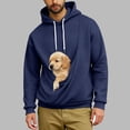 thumbnail image 2 of Pet Pouch Hoodie Men Small Dog Carrier Hoodies Puppy Pouch Sweatshirt Unisex Fall Animal Holder Pullover Tops Navy M, 2 of 7