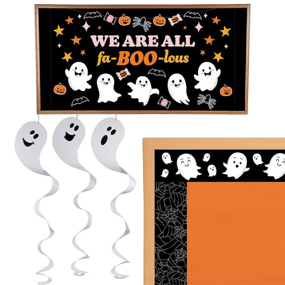 Fun Express Halloween Ghost Classroom Decorating Kit - 74 Pc