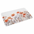 thumbnail image 4 of Orange Spring Floral Door Mat Indoor Outdoor, Watercolor Summer Botanical Non Slip Welcome Mat with Rubber Backing, Absorbent Fabric Front Door Mats Entryway Rug for Home Patio Entrance 24"x36", 4 of 9