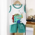 thumbnail image 2 of TOWED22 Toddler Baby Boys Outfit Sleeveless Vest Tank Tops Casual Shorts Sets 2PCS Summer Baby Clothes(Mint Green,3-4 Y), 2 of 4