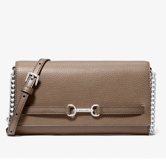 Michael Kors Women's Carson Large Pebbled Leather Convertible Crossbody Bag (Driftwood)