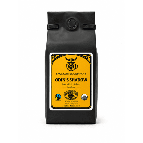 Skol Coffee Co Odin’s Shadow Dark Roast Whole Bean Coffee, 12 oz