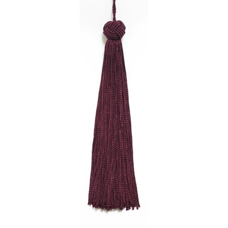 E10 Contact Set - Set of 10 Ruby Woven Head Chainette Tassel, 5.5 Inch Long with 2 Inch Loop, Basic Trim Collection Style# BH055 Color: Ruby - E10