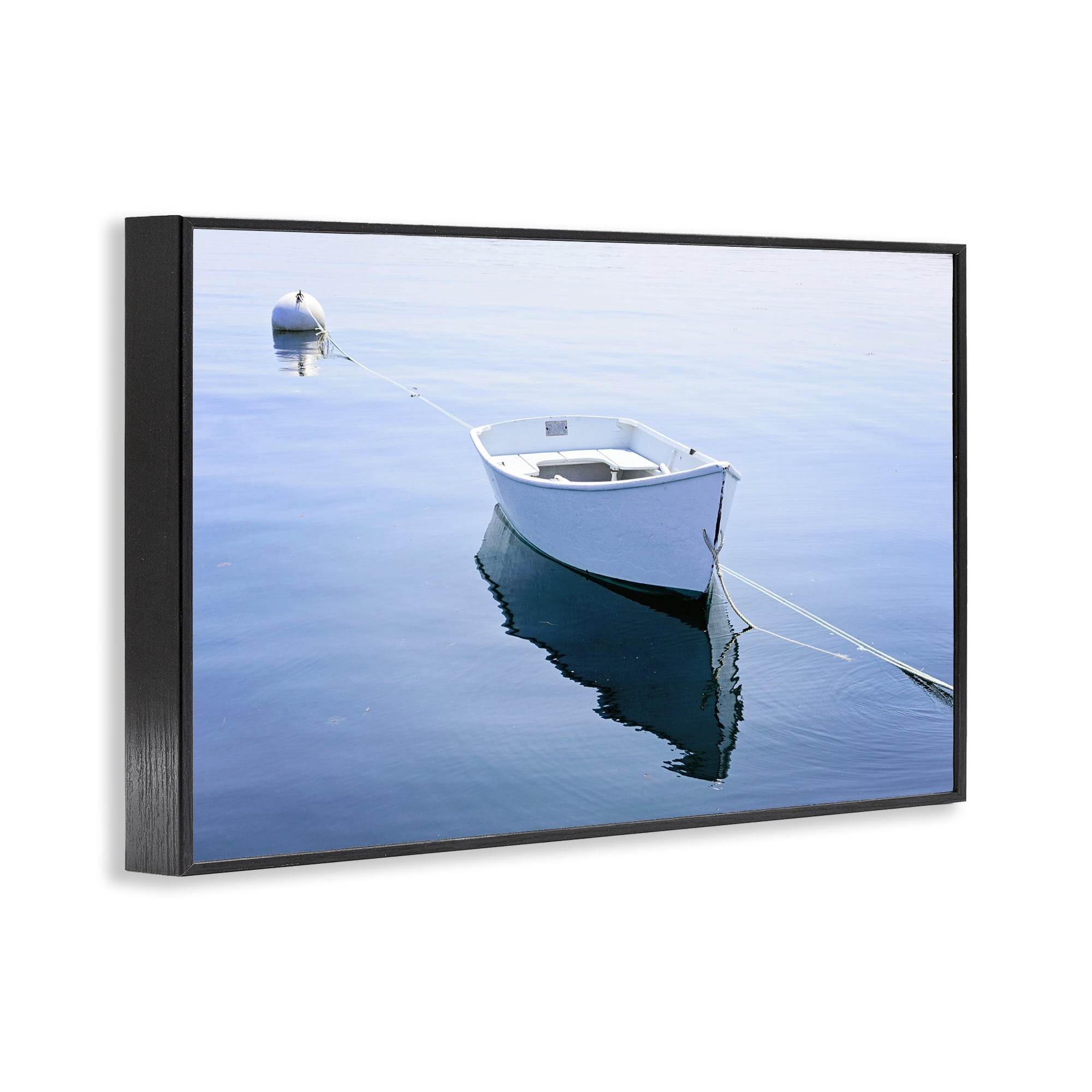 Stupell Industries Boat Tied to Dock Black Framed Giclee Art, design by JLM Photographs