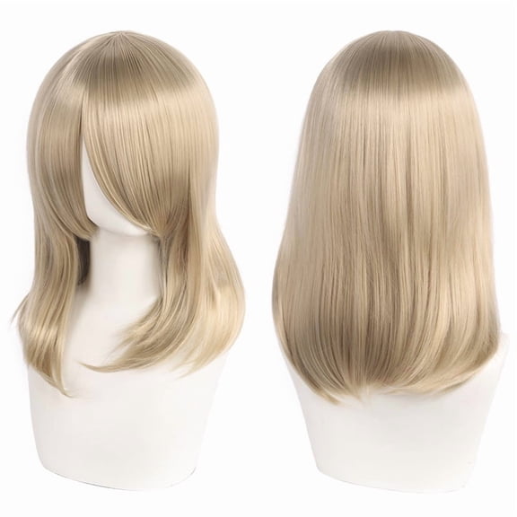 Namzi 1pc 40cm Short Wig, Cosplay Wig, Straight Wig, Synthetic Wig, Shoulder Length Wig,A