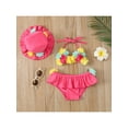 thumbnail image 3 of Elippeo Infant Girls Three-piece Bathing Suit 6 12 18 24 Months Flower Halter Neck Swimming Tops, Bottoms and Sun Protection Cap, 3 of 10