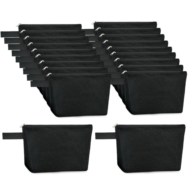 Bolsas de lona con cierre Koolmox, 20 unidades, negras, 23 x 12 x 4,5 cm