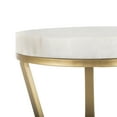 thumbnail image 4 of SAFAVIEH Theia Modern Glam Round 3-Leg Accent Table, White Marble/Gold, 4 of 6