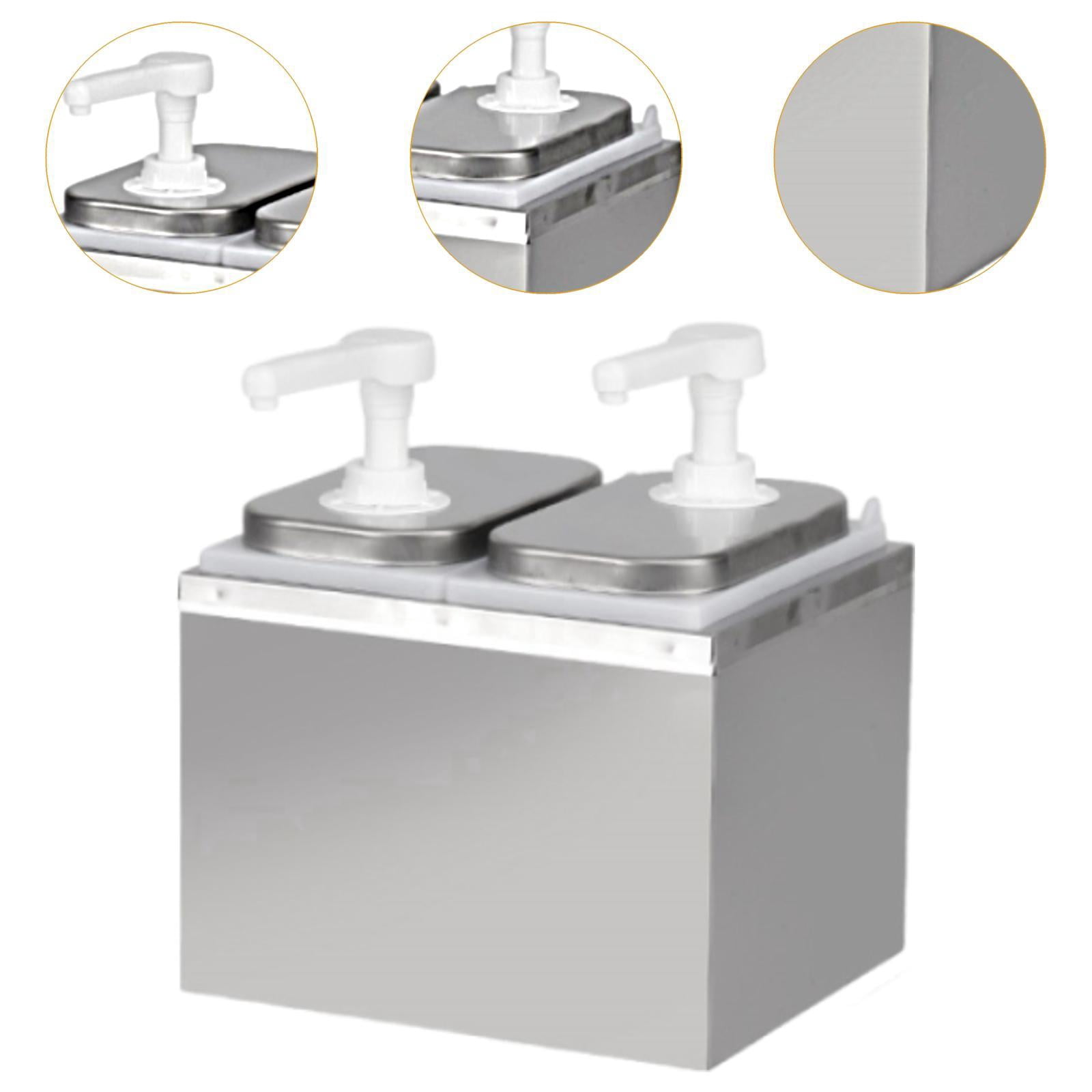 Fancyes Sauce Dispenser Syrup Dispenser 2 L Seasoning Condiment Container Syrups Salad Ketchup Syrup Pump for Kitchen Bar 2L 2 Head