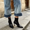 thumbnail image 2 of HAPIMO Women Ankle Boots Pointed Toe Heel Back Zipper Glossy Patent Upper Slim Shaft For Formal Banquet And Evening Social Activities Black 35, 2 of 9