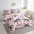 thumbnail image 3 of Manfei Cartoon Bow 7-Piece Twin Bedding Sets,Black Pink Bedding Comforter Set,Dreamy Princess Breathable Sheet Sets,Breathable Kawaii Bedroom Decorative,Reversible, 3 of 7