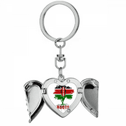 Flag Root Faly Kenya Art Deco Fashion Heart Angel Wing Key Chain Holder
