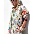thumbnail image 2 of Conjunto de camisa y pantalones con estampado callejero para mujer, camisa holgada con cuello vuelto, cintura elástica, a la moda, verano, 2024, 2 of 5