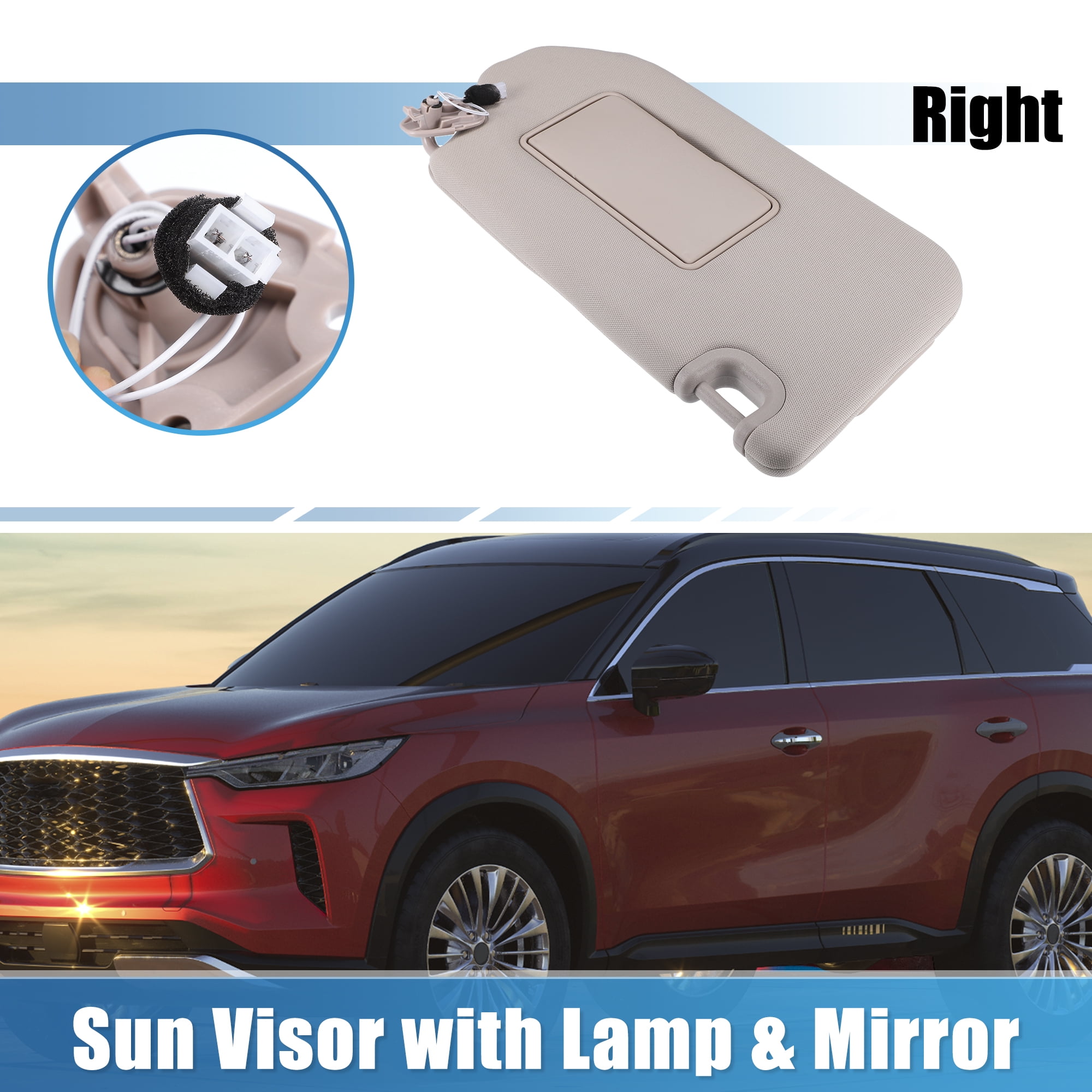 Unique Bargains Beige Passenger Right Side Sun Visor with