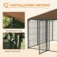 thumbnail image 6 of PawHut Outside Dog Kennel, 6.9' x 6.9' x 5' Puppy Play Pen Coffee, 6 of 9