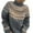 Grey, variant on Essentials Women's Sweater Vintage Floral Color Block Knitted Long Sleeve Turtleneck Plus Size Trendy Outfits