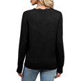 thumbnail image 4 of Women'S Sweaters Casual V-Neck Long Sleeve Sweaters Loose Solid Fall Tops Pullover Sweater Pure Black S, 4 of 7