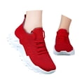 thumbnail image 3 of Daznico Women's Breathable Mesh Sneakers - Slip-On Walking Shoes with Thick Cushioned Sole for All-Day Comfort,Color:Red,Size:8, 3 of 9