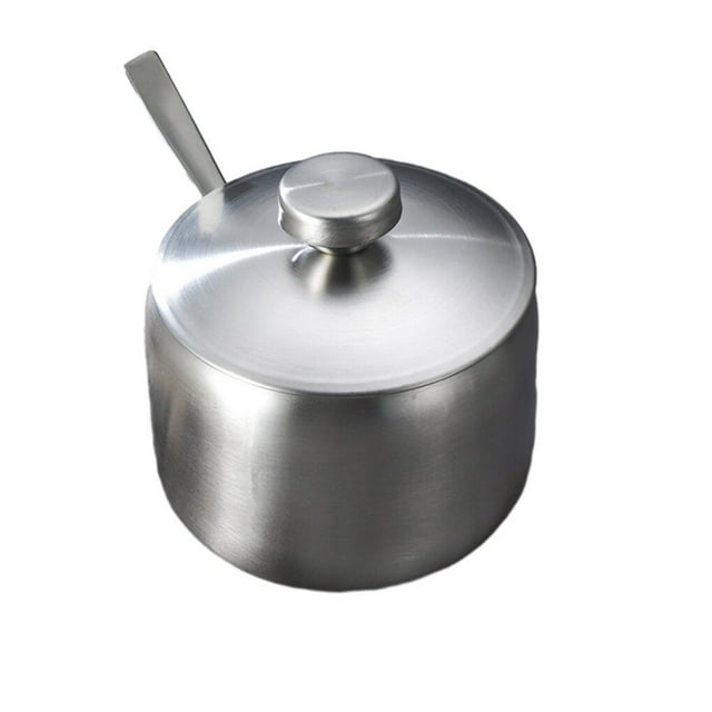 Sugar Bowl Coffee Tea Spice Jar Kitchen Gadgets Salt Container Integrated Design Cooking Supplies Seasoning Pot Silver type 1 S
