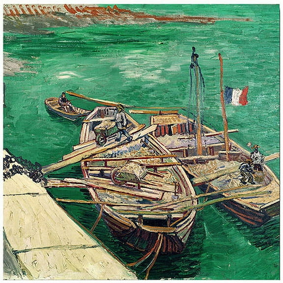 Trademark Fine Art "Landing Stage with Boats, 1888" Canvas Art by Vincent van Gogh