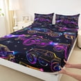 thumbnail image 4 of Manfei Monster Truck Bed Sheets,Cartoon Theme Pattern Full Size Sheets,Black,4-Piece,1 Flat Sheet, 1 Fitted Sheet and 2 Pillowcases, 4 of 6