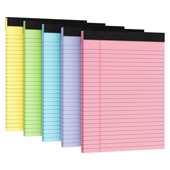 Legal Pads Ciphyfee, 8.5 x 11 pulgadas, 30 hojas/paquete, 5 paquetes