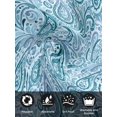 thumbnail image 7 of Light Blue Teal Cloth Napkins Set of 4 Reusable Dinner Napkins, Retro Botanical Abstract Art Cocktail Napkin Washable Table Napkins for Wedding/Holiday Party/Baby Shower 20"x20", 7 of 7