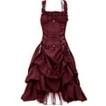 thumbnail image 7 of Gufahion Summer Womens Dresses Sundresses for Women Sizes 4-18 Women's Fashion Suspenders Corset Sleeveless Solid Formal Dress Young Adult, Red, Gifts for Her, 7 of 7