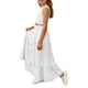 thumbnail image 4 of Vestido de Fiesta de Navidad de las Niñas de Verano Color Sólido Elástico de la Cintura Nudo Completo Falda Vestido Midi, Lindo Traje de Vacaciones, 4 of 8