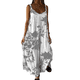 thumbnail image 2 of Vestido Maxi de Verano para Mujer, Sin Mangas, con Tirantes Finos y Cuello en V, Estilo Bohemio, Floral, para Vacaciones, Gris, XXL, 2 of 10