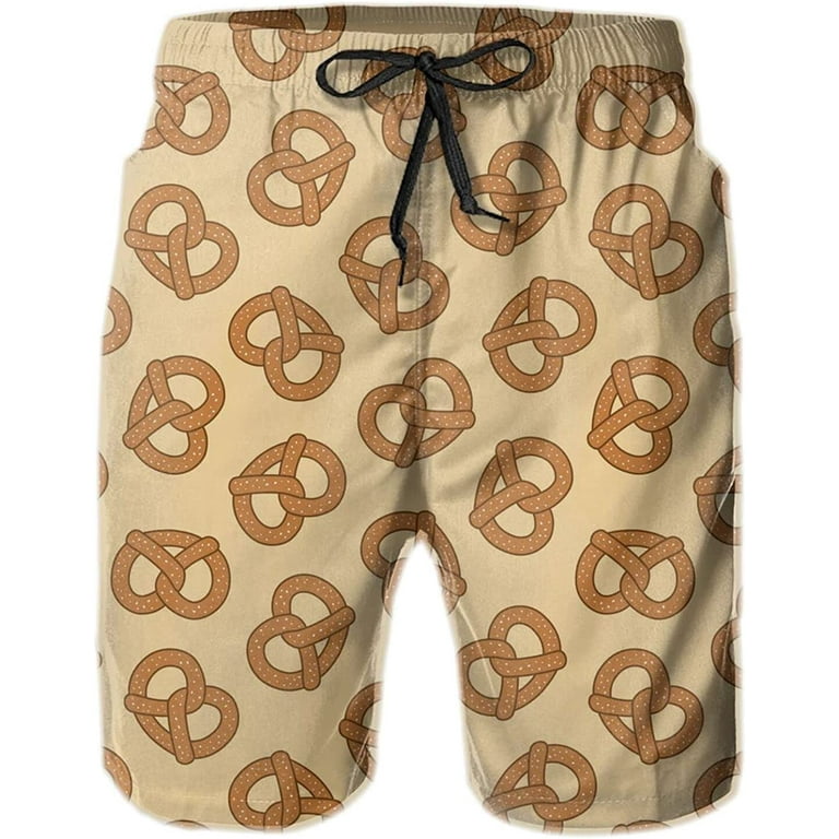 Men's Pretzel Cookie Swim Trunks Quick Dry Swim Shorts Casual Beach Board  Shorts Swimwear S-3XL 