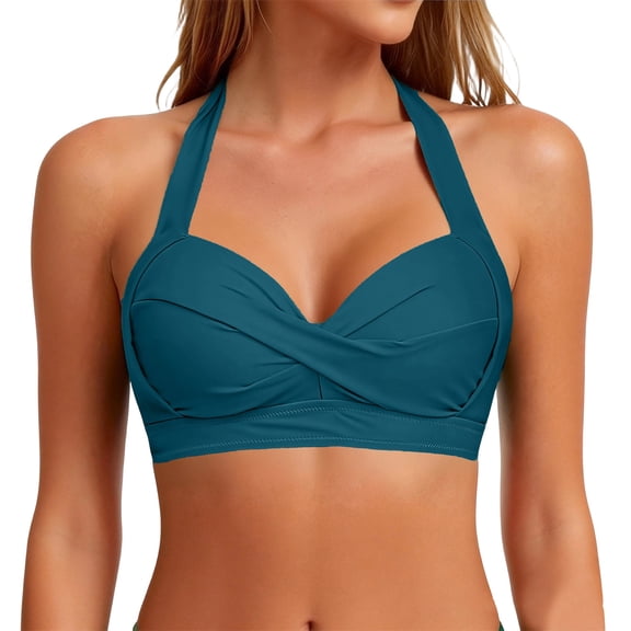 MLQIDK Women's Sexy Push Up Bikini Set Square Neck Two Piece Swimsuit High Waisted Tummy Control Bathing Suit with Padded Top 2026 Dark Blue M