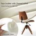 thumbnail image 5 of Adjustable Modern Swivel Leather Desk Task Chair Criss Cross for Makeup Vanity Ivory, 5 of 9