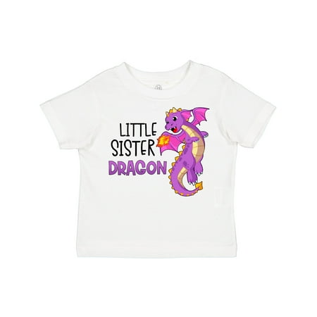 

Inktastic Little Sister Cute Purple Dragon Gift Toddler Toddler Girl T-Shirt