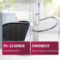 thumbnail image 2 of YRLLENSDAN Adjustable Bar Stools Set of 2 with Back and Footrest Comfy Curved Bar Chairs Set of 2 Kitchen Island Chairs with Metal Base Leather Upholstered Swivel Counter Height Stools,Black, 2 of 8