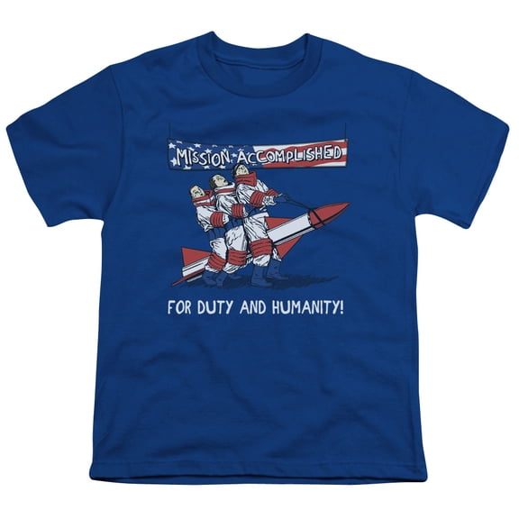 Three Stooges Mission Accomplished S/S Youth 18/1 T-Shirt Royal Blue