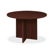 HON BL Series Conference Table, Round, X-Base, 48" Diameter, Mahogany Finish