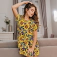 thumbnail image 3 of Logiee Sunflowers Vintage Print Nightgowns for Women,Soft Short-Sleeved Lightweight Sleepwear, Loose Sleepshirts, 3 of 6