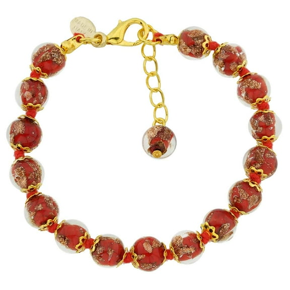 GlassOfVenice Murano Glass Sommerso Bracelet - Red