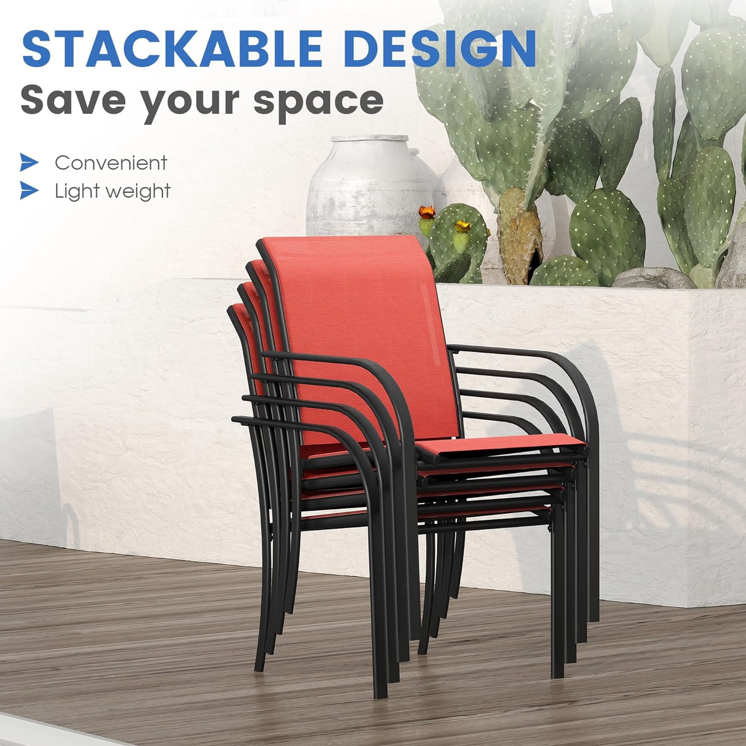 Vicllax 3-Piece Round Outdoor Patio Dining Furniture Set Table and Chair Metal Frame for Garden