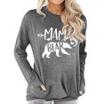 thumbnail image 1 of Sudadera con bolsillo para mujer, estampado de oso, cuello redondo, suave, cómoda, manga larga, camiseta para citas diarias, 1 of 5