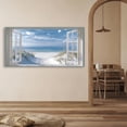 thumbnail image 6 of Ocean Beach Window Canvas Wall Art - Summer Coastal Seascape Picture Landscape Canvas Prints, Horizontal Tropical Sea Paintings Artwork for Home Decor, 6 of 7