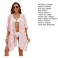 thumbnail image 7 of Mdesiwst Summer Beach Poncho Flower Print Sunscreen Loose Quick Dry Swimsuit Cover-up Open Beachwear Blouse Cardigan Irregular Holiday Mid Length Bikini Shawl, 7 of 7