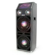 PYLE PSUFM1070P - Disco Jam 2 Passive Speaker System, Flashing DJ Lights, Dual 10-Inch Woofers, Dual 3-Inch Tweeters, 1500 Watt (Works with Active Speaker Model: PSUFM1072BT)