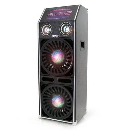 PYLE PSUFM1070P - Disco Jam 2 Passive Speaker System, Flashing DJ Lights, Dual 10-Inch Woofers, Dual 3-Inch Tweeters, 1500 Watt (Works with Active Speaker Model: PSUFM1072BT)